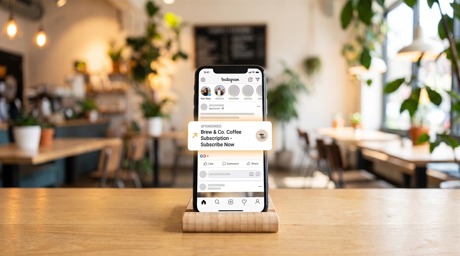 A sponsored social media advertisement on a smartphone