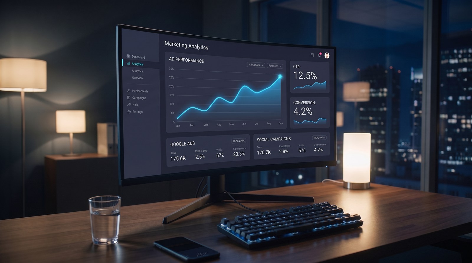 Paid advertising campaign analytics and performance dashboard
